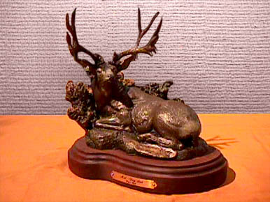 Midday Sun Mule Deer bronze by Wayne Hyde