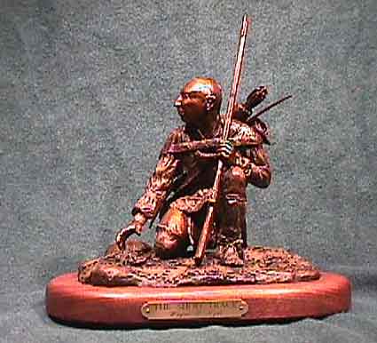 Iroquois Indian bronze sculpture by Wayne Hyde