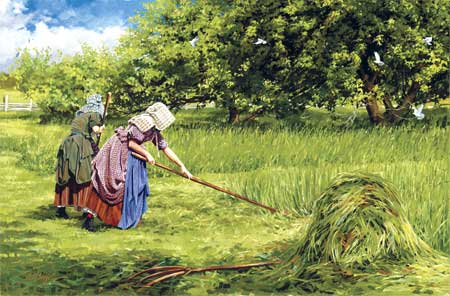 Raking the Apple Orchard by Heide Presse